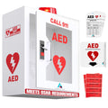 Avicenna Innovations Steel AED Cabinet Kit | Wall Mount Box with Alarm & Strobe Light | Turnkey Solution Includes 3D Sign, Inspection Tags & Security Seals | Universal Fit (16" H x 14" W x 8" D)