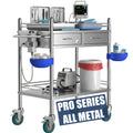 Avicenna Innovations Medical Stainless Steel 2 Tier Rolling Cart with Wheels and Drawers