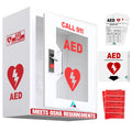 Avicenna Innovations Steel AED Cabinet Kit | Wall Mount Box with Snaplock | Turnkey Solution Includes 3D Sign, Inspection Tags & Security Seals | Universal Fit (16" H x 14" W x 8" D)